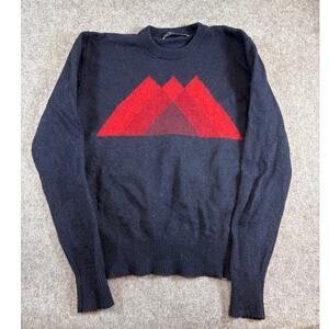VINTAGE Y2K GAP Sweater Mens Small Blue Graphic Pullover Lambswool Knit Cozy